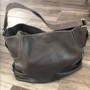 Grey leather purse